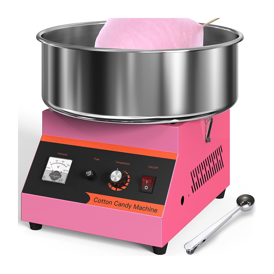 Candy Floss Machine - MHT2電動綿菓子製造機 1000W 業務用レトロ綿菓子メーカー 砂糖スクープとステンレス製ボウル付き