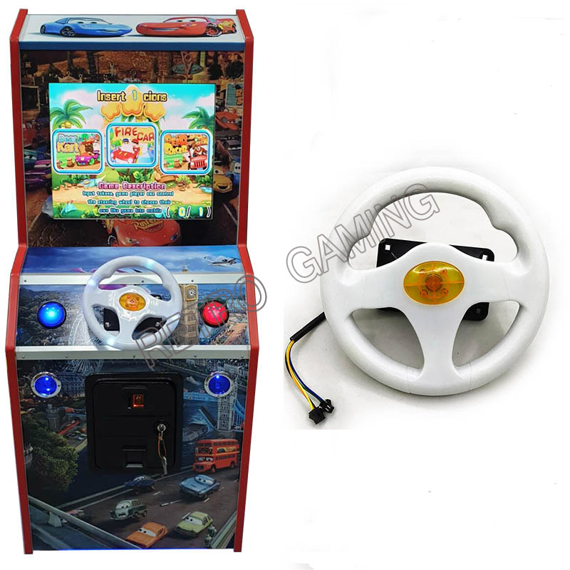 Racing Arcade Cabinet - ステアリングホイールのための31で1レーシングカー炎フライングカーランウェイtravelinstyle子供ビデオゲームキャビネットパーツアーケード機