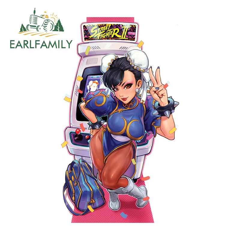 Arcade X - Earlfamily-競技用ビニールゲーム,13x7.5cm,3Dファイター,アーケード,セクシーなレース,カーアクセサリー,装飾用