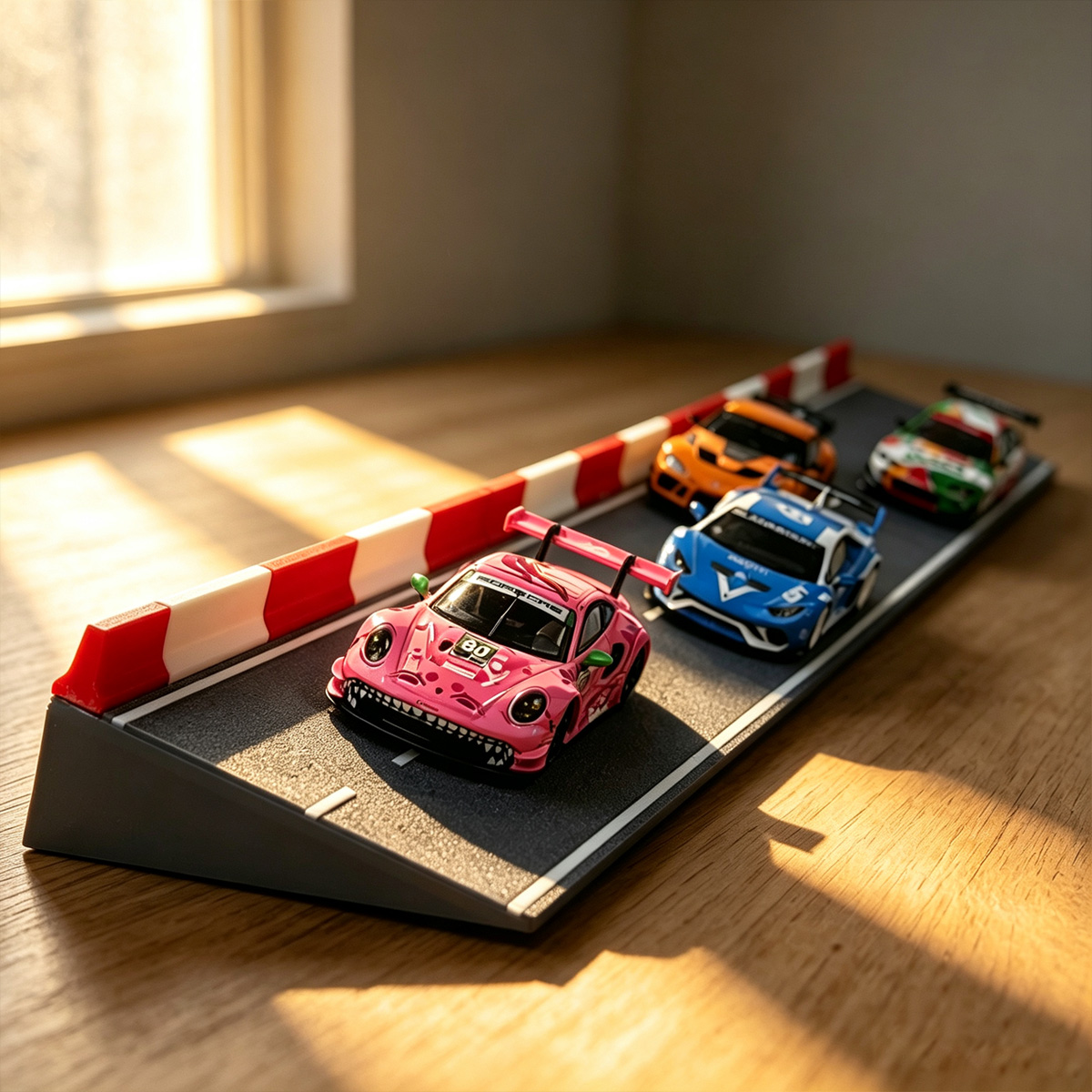 Racing Arcade Cabinet - 小型車モデルシーン 1 64 シミュレートされたレーストラック アクリルディスプレイケース ホットウィール