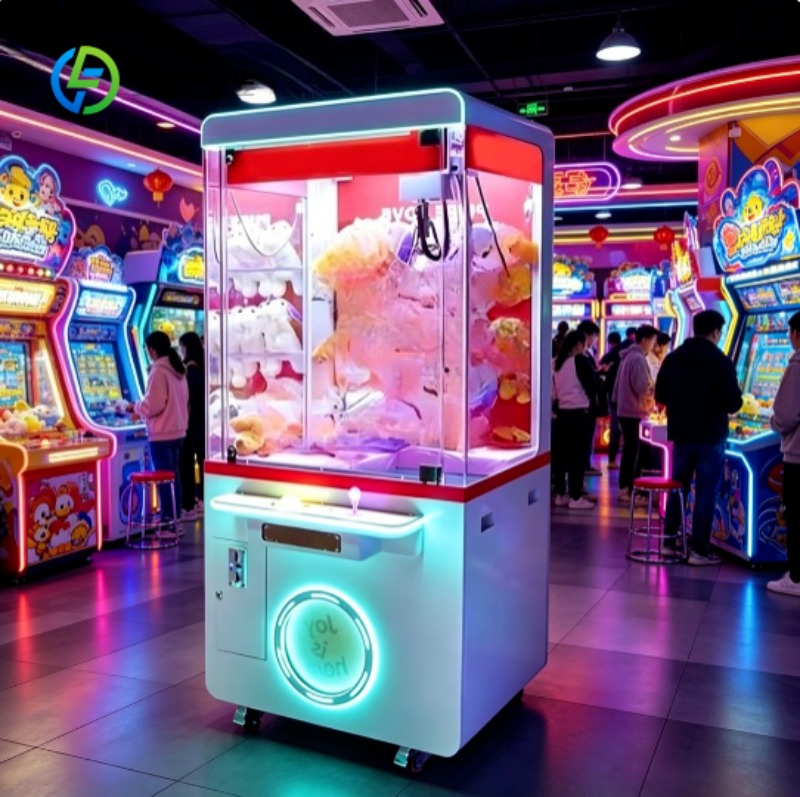 Arcade Style Vending Machine - スマートクローベンディングマシン、LEDライト付きアーケードプライズグラバー、難易度調整可能、業務用コイン式