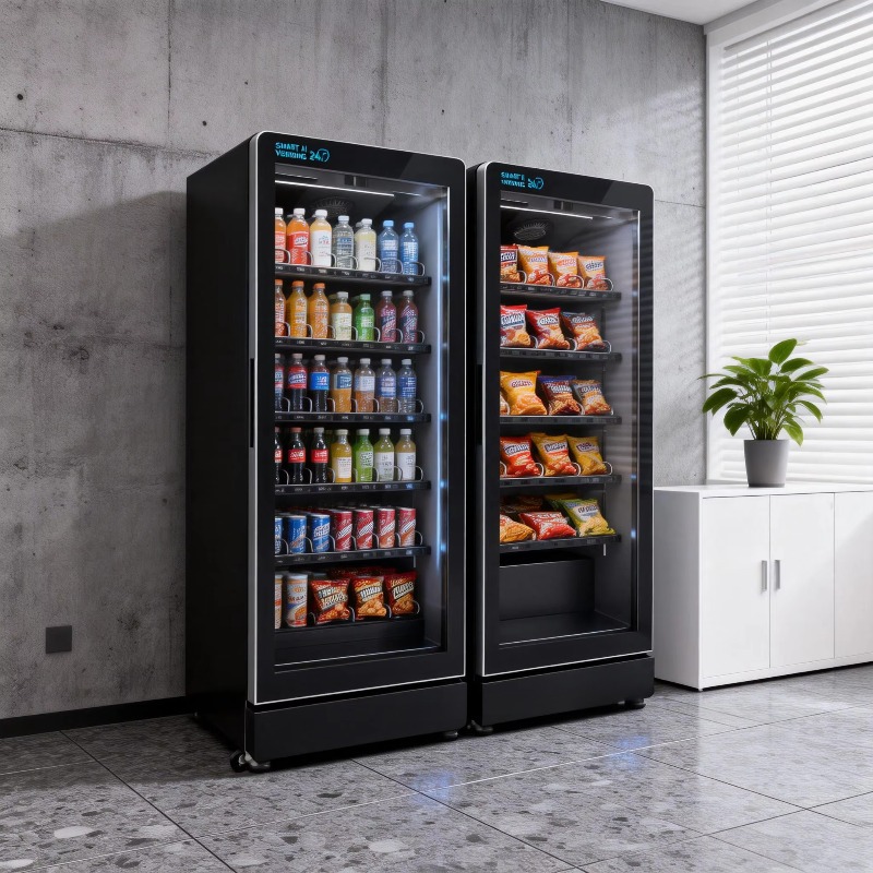 Open Vending Machine - スマートAIコンボ自動販売機 デジタルキオスク（ドリンク・スナック用） カード決済システム搭載 スマート冷蔵庫自動販売機 OME