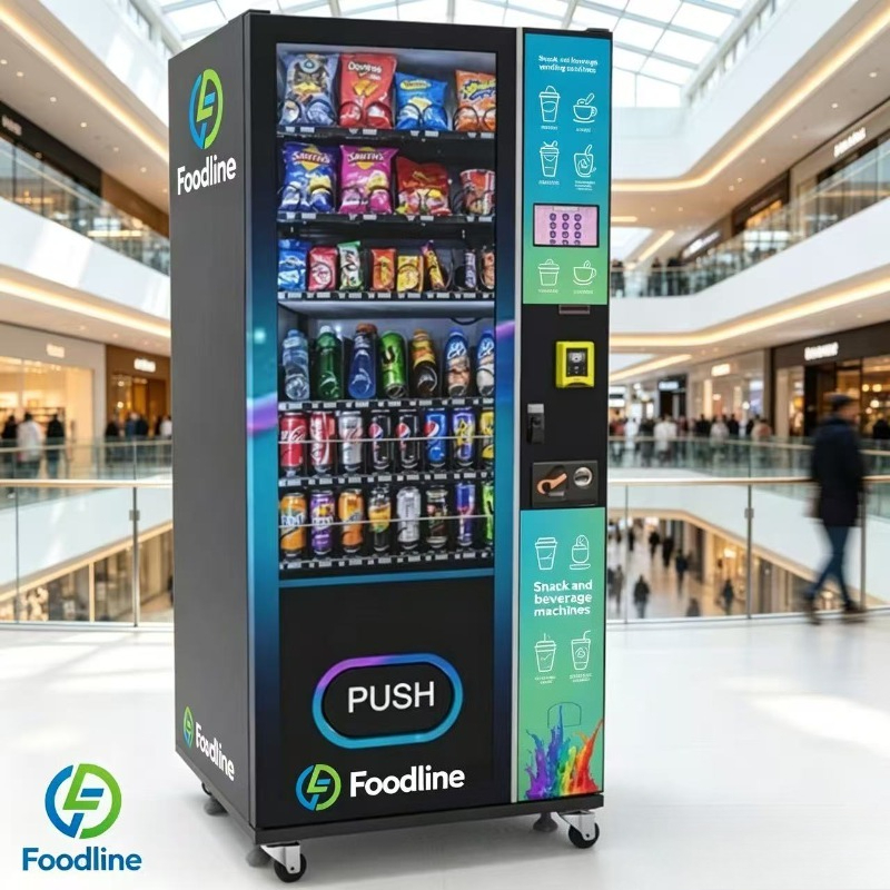 Coin Pusher Machine - FLカスタマイズスナック飲料冷蔵ドリンクビール牛乳ソーダスマート冷蔵コンボ自動販売機