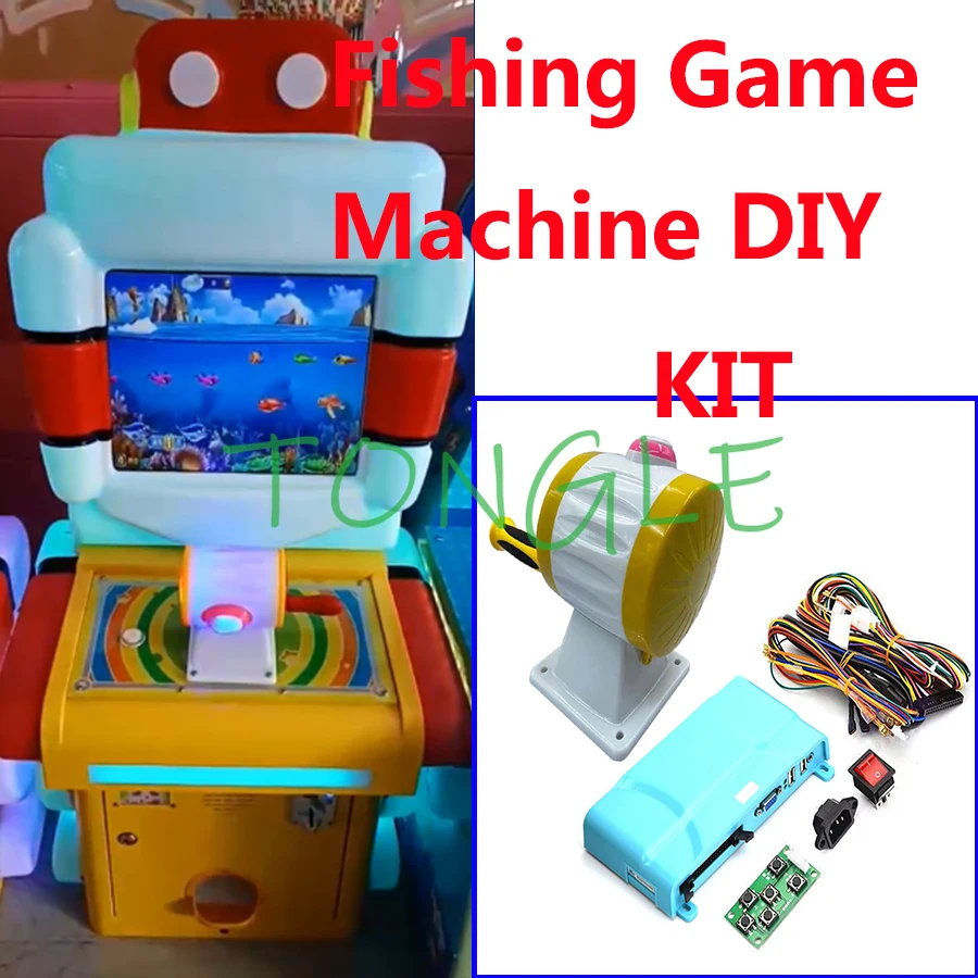 Joystick Arcade Parts - アーケードフィッシングゲームDIYキット、ワイヤーケーブル付きPCBマザーボード、フィッシングジョイスティックロッカー用機械部品、交換用およびスペアパーツ