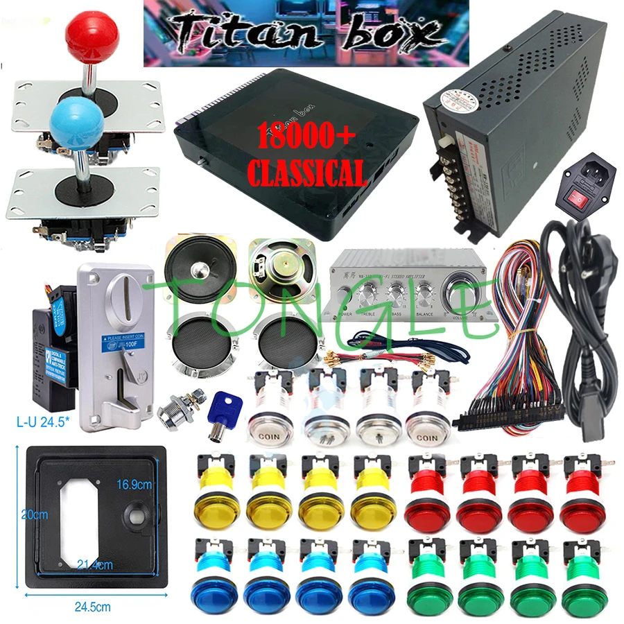 Racing Arcade Cabinet - DIYアーケードマシンキャビネット,LEDプッシュボタン,タイタンボックス,ゲームキット,Sanwaジョイスティックのコピー,コインアクセプター,2人用,18000 in 1