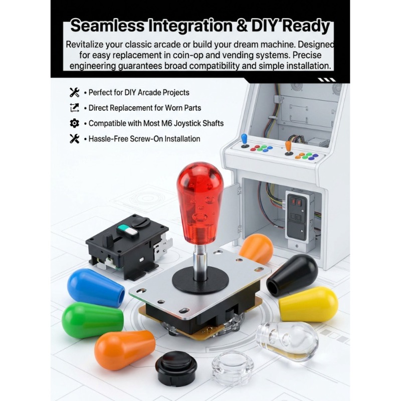 1 個 M6 ジョイスティックアメリカンボールヘッドジョイス - Joystick Arcade Parts のレビューと価格
