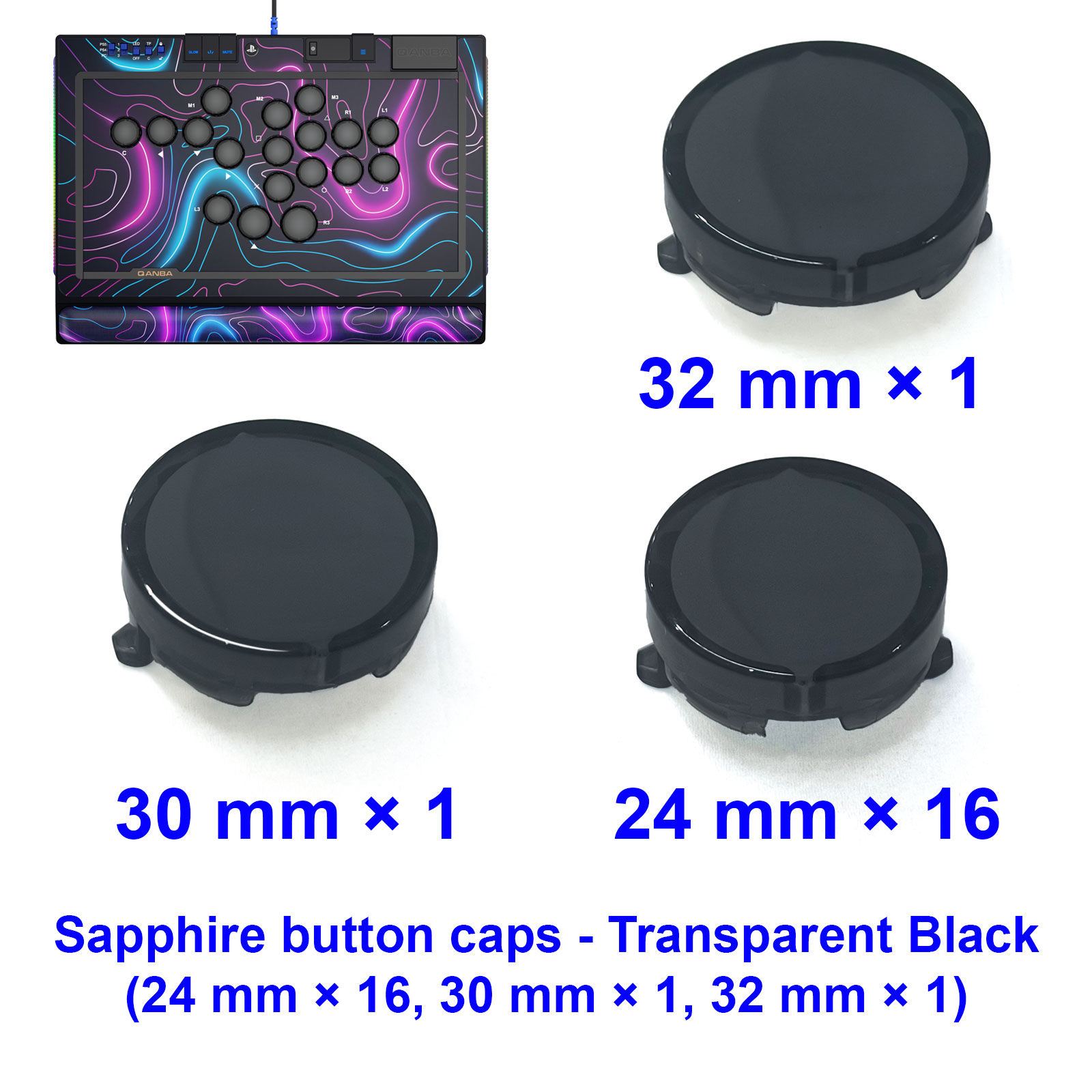 QANBA サファイア S1 ボタンキャップ アーケードゲー - Joystick Arcade Parts のレビューと価格