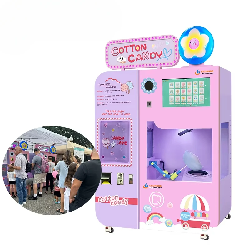 カスタマイズ可能な綿菓子自動販売機 最新型 フルオート ピン - Candy Floss Machine のレビューと価格