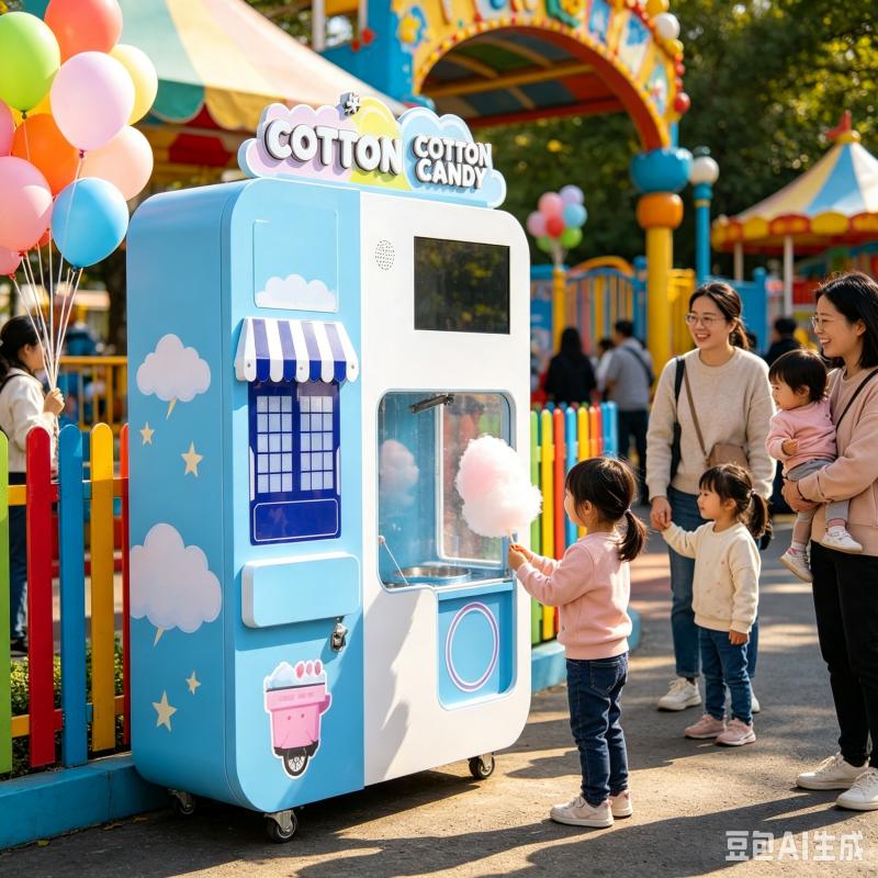 カスタマイズ可能な綿菓子自動販売機、効率的なセルフサービス機 - Candy Floss Machine のレビューと価格