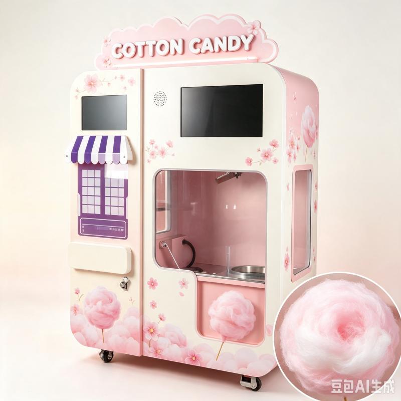 カスタマイズ可能な綿菓子自動販売機、効率的なセルフサービス機 - Candy Floss Machine のレビューと価格